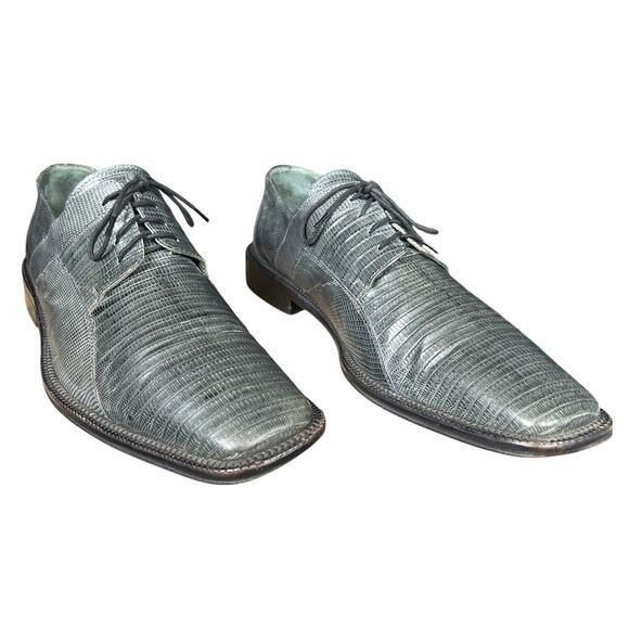 Vintage David Eden Green Grey Lizard Lace Up Derby Shoes Size US 10.5 main image 5